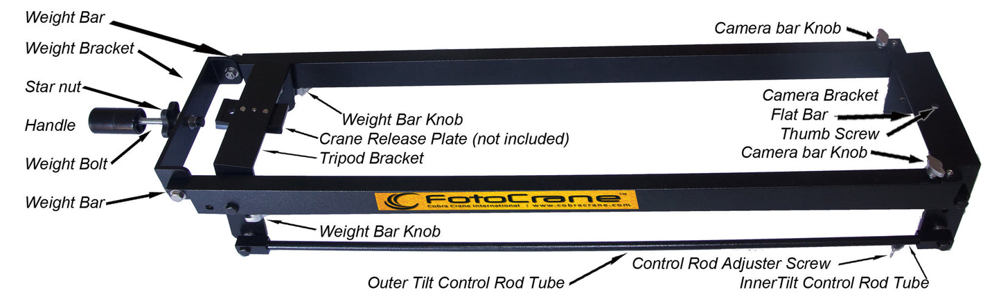 8 foot Dual arm telescoping jib FotoCrane UltraLite 3ft - 8 ft. w bag set