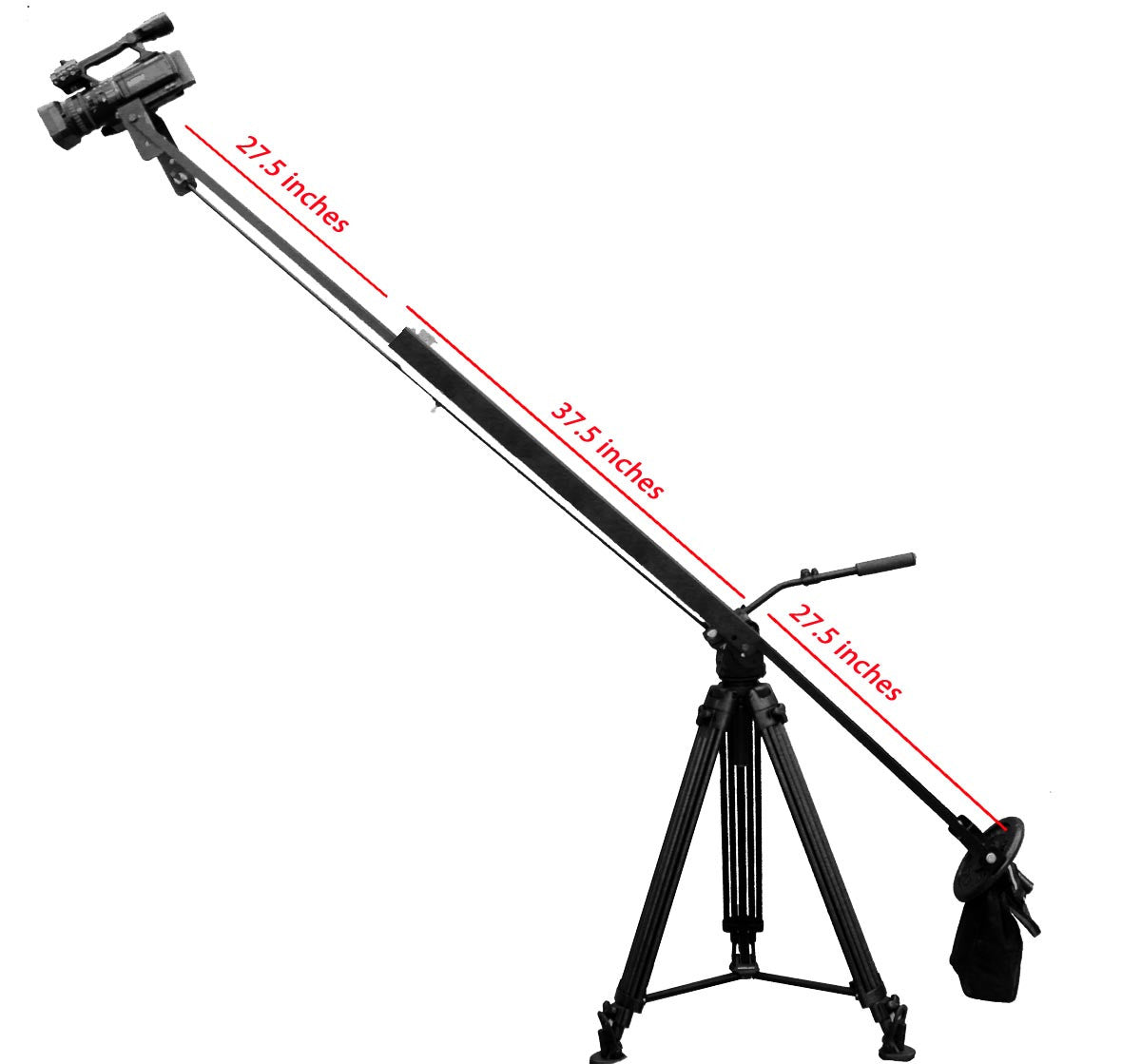 8 foot Dual arm telescoping jib w/ Cable operated Panning 3ft - 8 ft. w bag set