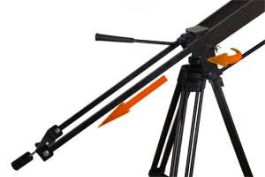 8 foot Dual arm telescoping jib w/ Cable operated Panning 3ft - 8 ft. w bag set